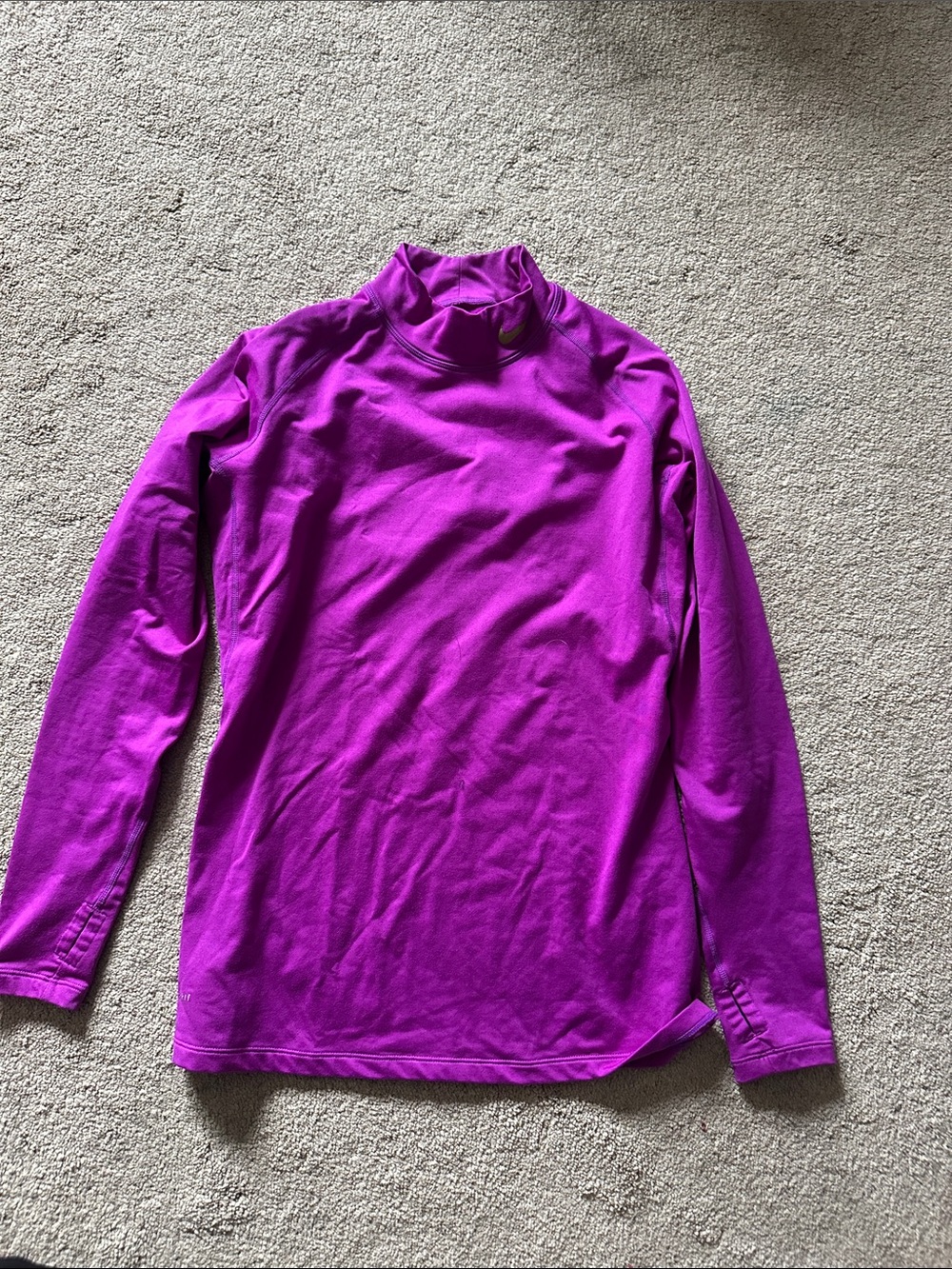 Nike Women's Long Sleeve Mock Neck Top - Bright Purple very warm